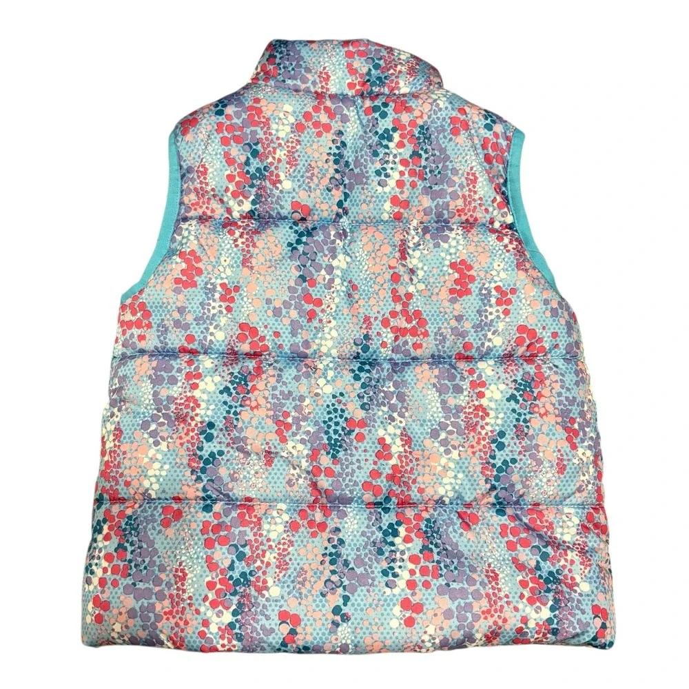 Spyder Kids Girls‎ Puffer Vest 2T Blue Pink Floral Print Full Zip Pockets Cute
